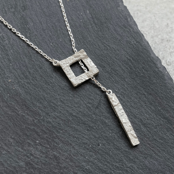 ネックレス ラリエット シルバー 長さ調節 シンプル レディース アレルギー対応 おしゃれ 人気 1枚目の画像