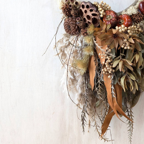 専用＊感謝sale＊ソラナムパンプキン　セピアなドライフラワースワッグ(横型) 専用＊感謝sale＊ソラナムパンプキン セピアなドライフラワー