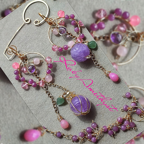 463 14kgf宝石質アメジストポストピアス 463 14kgf宝石質アメジストポストピアス