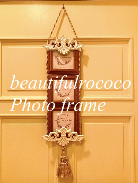 rococoフォトフレームゴールド3連タッセル