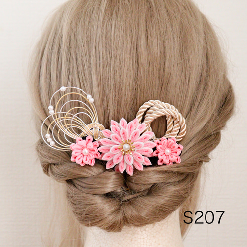 つまみ細工 ピンクの髪飾り 5点セット コレクション つまみ細工 ピンク