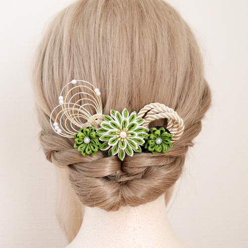 つまみ細工 髪飾り ヘアクリップをUピンに変更 つまみ細工 髪飾り ヘアクリップをUピンに変更