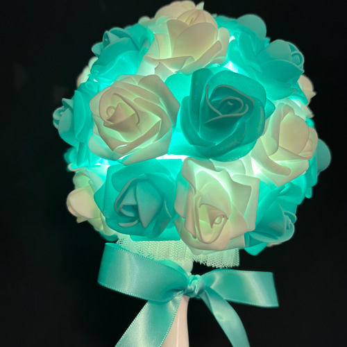 青薔薇 間接照明 LED ティファニーブルー ローズ ブーケライト 間接照明 スタンドライト