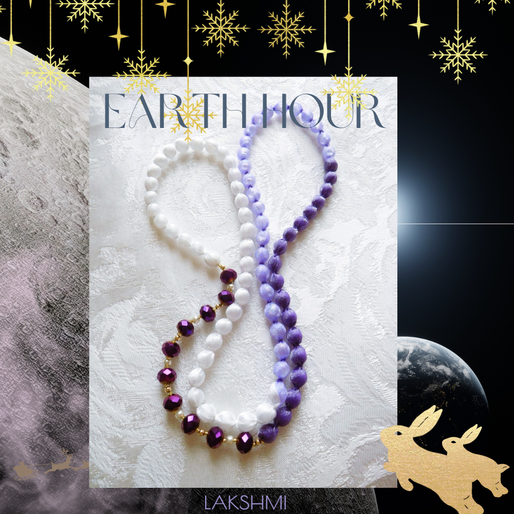 被るだけで優雅 テキスタイル&ビーズのジュエリー　１本で７way　90㎝(28g)