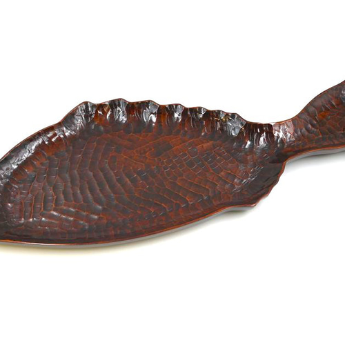 香川漆器】大きな魚の形のトレー（プレート） <゜)))彡 国産/漆塗り
