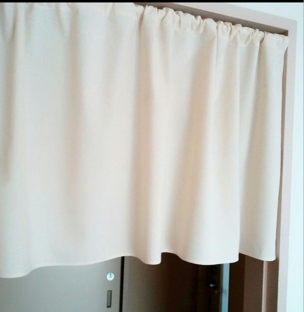 カフェカーテン　無地　生成り