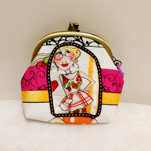 一点物 ロラライハリス オシャレがま口ポーチ がま口 Tsnas+ Spring  