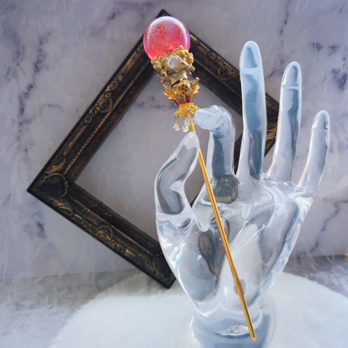 魔力（電池）で光る! 魔法陣の杖 ゴールド 全3色 上級魔法 ハイ