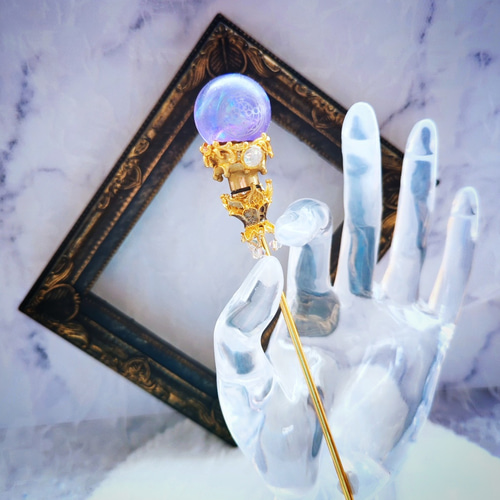 魔力（電池）で光る! 魔法陣の杖 ゴールド 全3色 上級魔法 ハイ