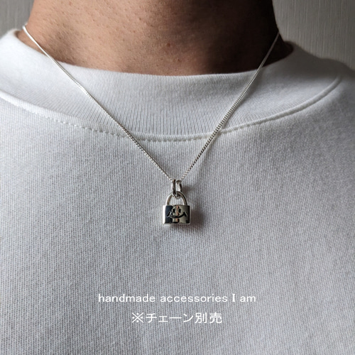 受注生産商品 LOVE スマイル 南京錠ペンダント シルバー925