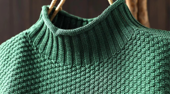 受注.綿.６色入り.ハーフハイネック綿糸セーター.編み.カジュアルセーター.ニットセーター.長袖トップス【秋冬春】 8枚目の画像