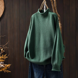 受注.綿.６色入り.ハーフハイネック綿糸セーター.編み.カジュアルセーター.ニットセーター.長袖トップス【秋冬春】 5枚目の画像