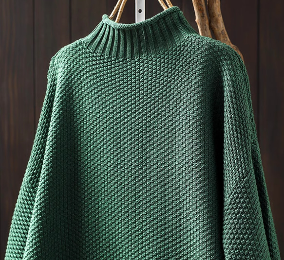 受注.綿.６色入り.ハーフハイネック綿糸セーター.編み.カジュアルセーター.ニットセーター.長袖トップス【秋冬春】 11枚目の画像