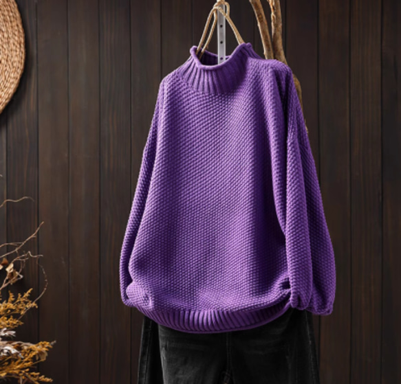 受注.綿.６色入り.ハーフハイネック綿糸セーター.編み.カジュアルセーター.ニットセーター.長袖トップス【秋冬春】 4枚目の画像