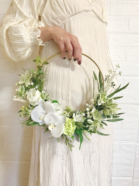 SALE】【ブートニア付き】グリーンスタイリッシュブーケ