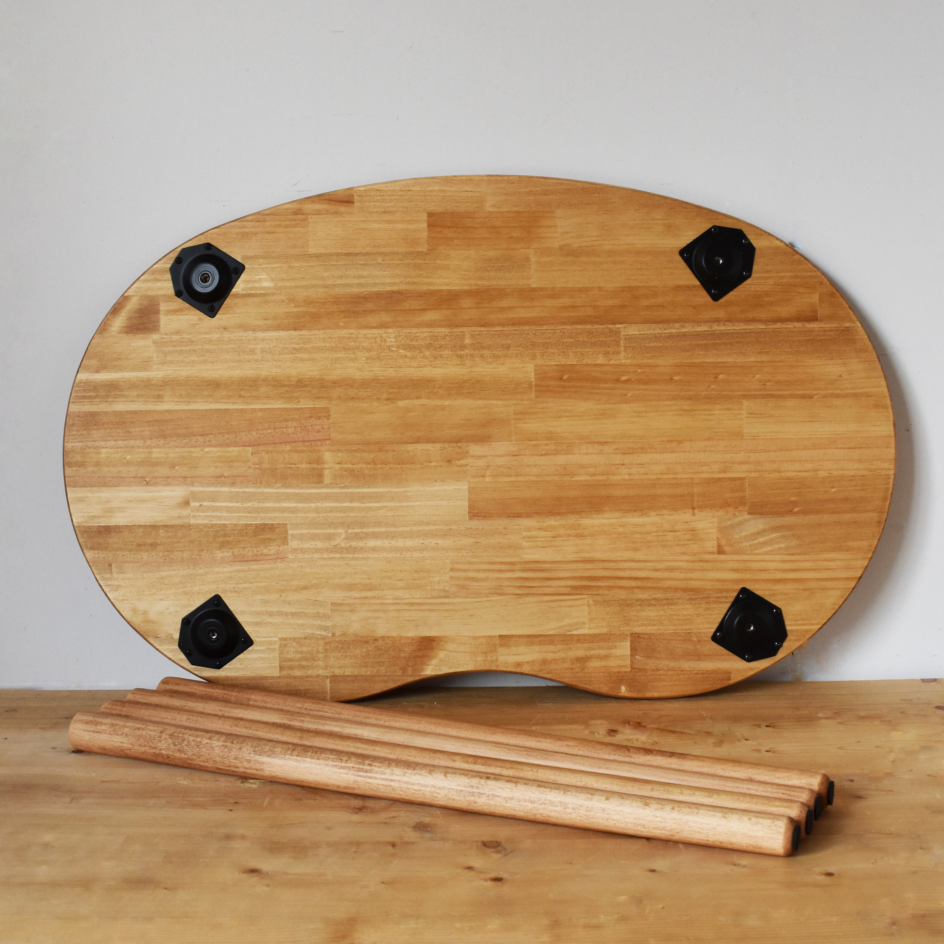 【木脚】天然木のまめ型デスク / 組み立て簡単 工具不要 机 / 子供部屋 / リビング / ワークデスク