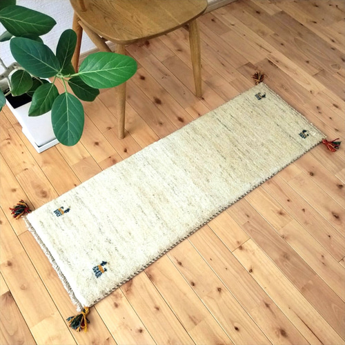 秋入荷】ペルシャ ギャッベ ミニランナー 細長いラグ 117x43cm