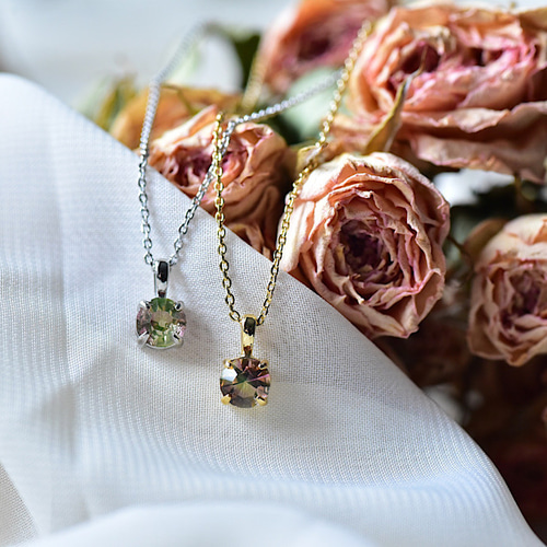 ロマンティックカラー｜バイカラーウランガラス【ネックレス