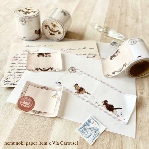 猫たちの郵便局 ロール付箋 その他雑貨 nemunoki paper item