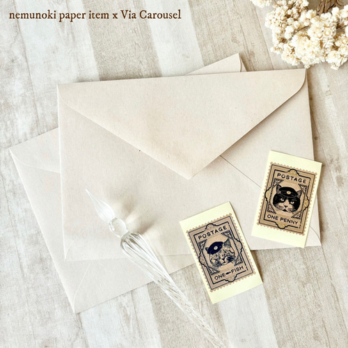 猫たちの郵便局 ファイル付きレターセット レターセット nemunoki