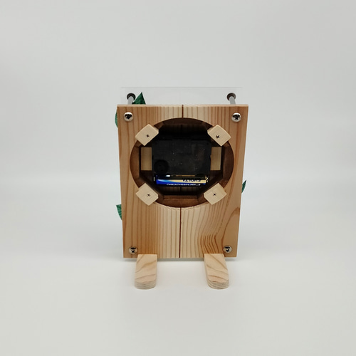 木製の花 置き時計 （バラ・B6サイズ） Wooden Flower 掛け時計