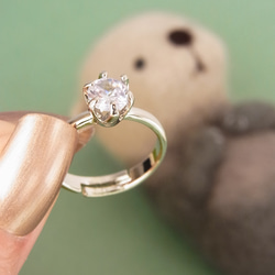 ラッコのお気に入りの石リングホルダー　羊毛フェルト　リングスタンド　指輪置き　らっこ 6枚目の画像