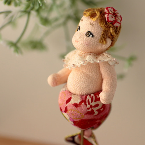 創作人形 「腫れるよ～」縮緬貼り ハンドメイド