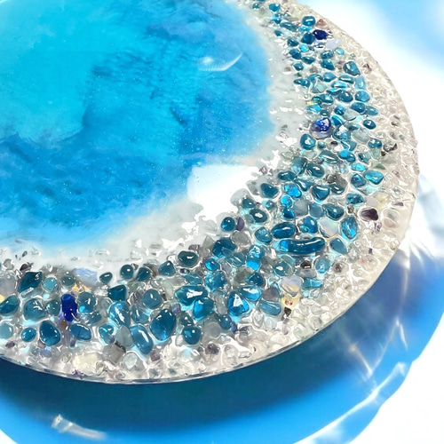 海アート「青のクリスタル海岸」レジンアート オーシャンアート