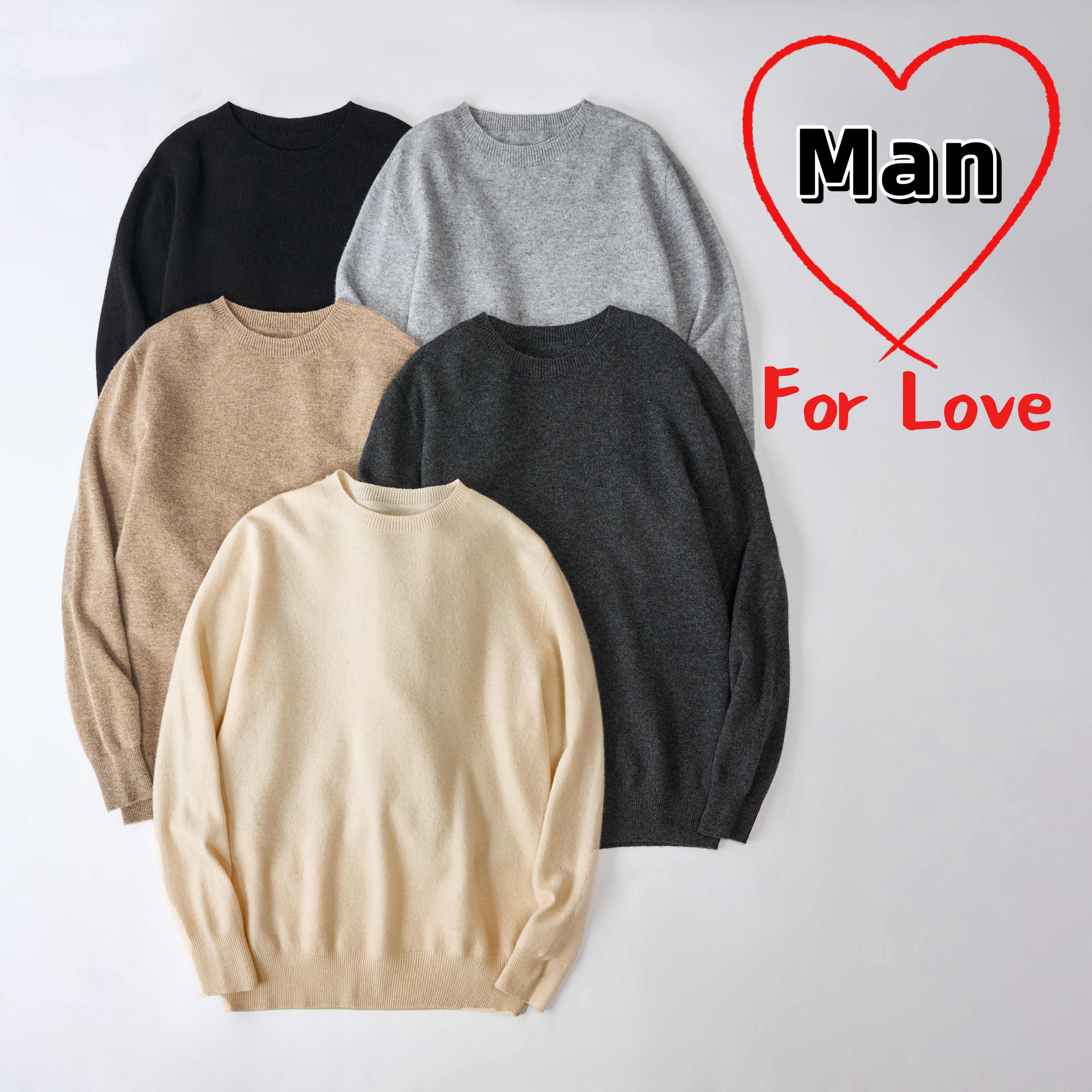 【メンズ無縫製❤カシミヤ100%】丸ネックセーター│秋冬のマストアイテム│暖かい│ゆったり│T-1ZH-MEN