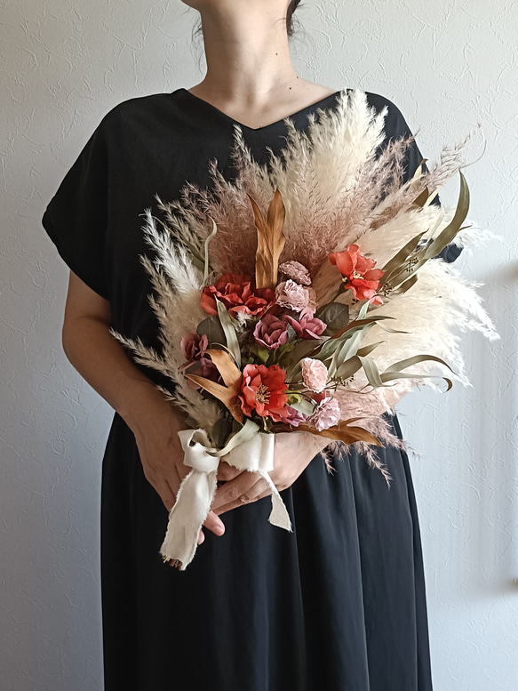 秋冬のヴィンテージスワッグ ドライフラワー スワッグ ブーケ 秋冬の