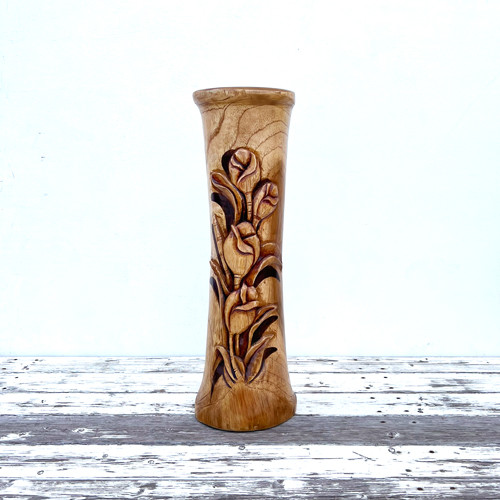 一刀彫　花器　器　取手付き　木製　生花　オブジェ 楽天市場】【一輪挿し】加賀藩主 前田家御用達の鋳物メーカーが