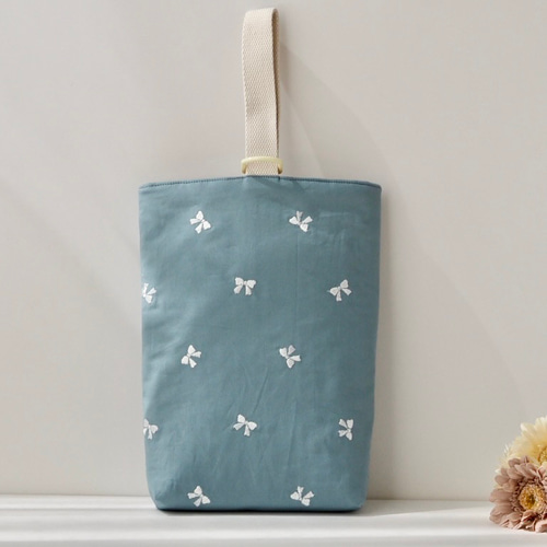 masako　入園入学進級グッズ　リボン刺繍　レッスンバッグ　女の子 リボンの刺繍入りレッスンバッグ 女の子 水色 ブルー 裏地変更