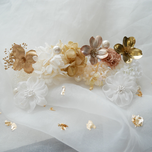 本物フラワー髪飾り 楽天市場】【20点セット】成人式 髪飾り 編みおろし ドライ