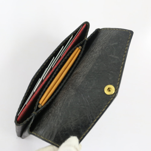 手染め手縫いの本革長財布　ハンドメイド レザー コンパクト ロングウォレット 手染め手縫いの本革長財布 ハンドメイド レザー コンパクト