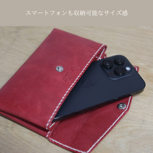 長財布シンプル本革手縫い 薄マチコンパクト】本革 手縫いの薄い長財布 長財布（メンズ