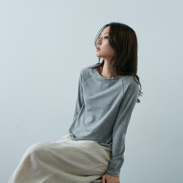 拉克蘭袖長袖上衣 - 酒紅 第7張的照片