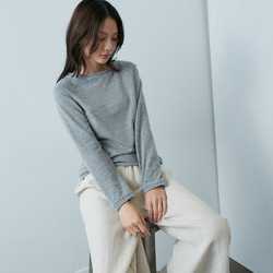 拉克蘭袖長袖上衣 - 酒紅 第6張的照片