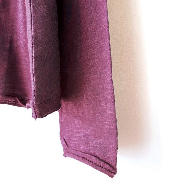 拉克蘭袖長袖上衣 - 酒紅 第2張的照片