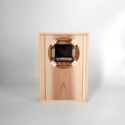 花型の木製置き時計 木製の花 置き時計 （バラ・A5サイズ） Wooden Flower 掛け時計