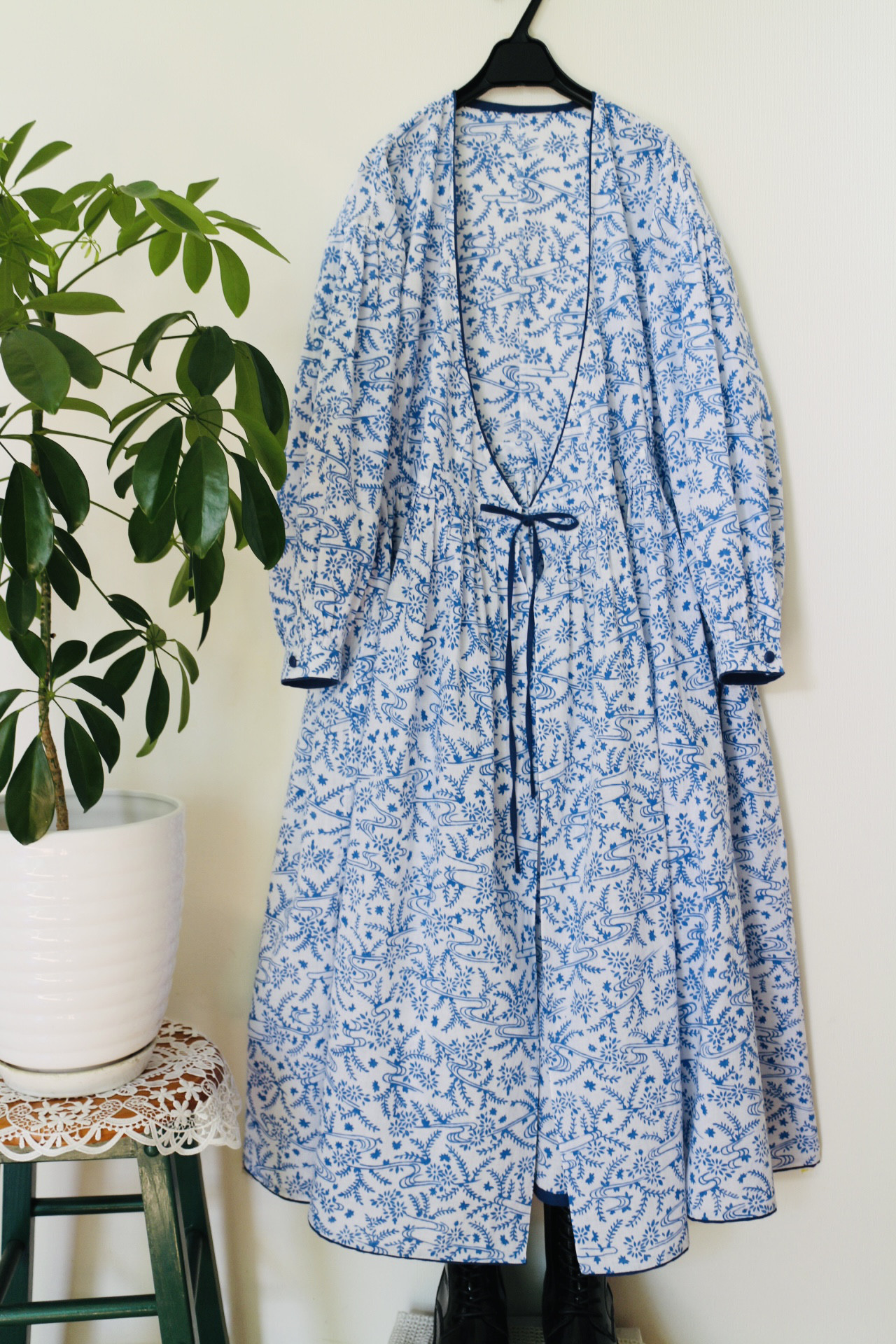 夏☀️★ ゆかた　反物　綿100% ロング カーディガン　ワンピース★一枚限定