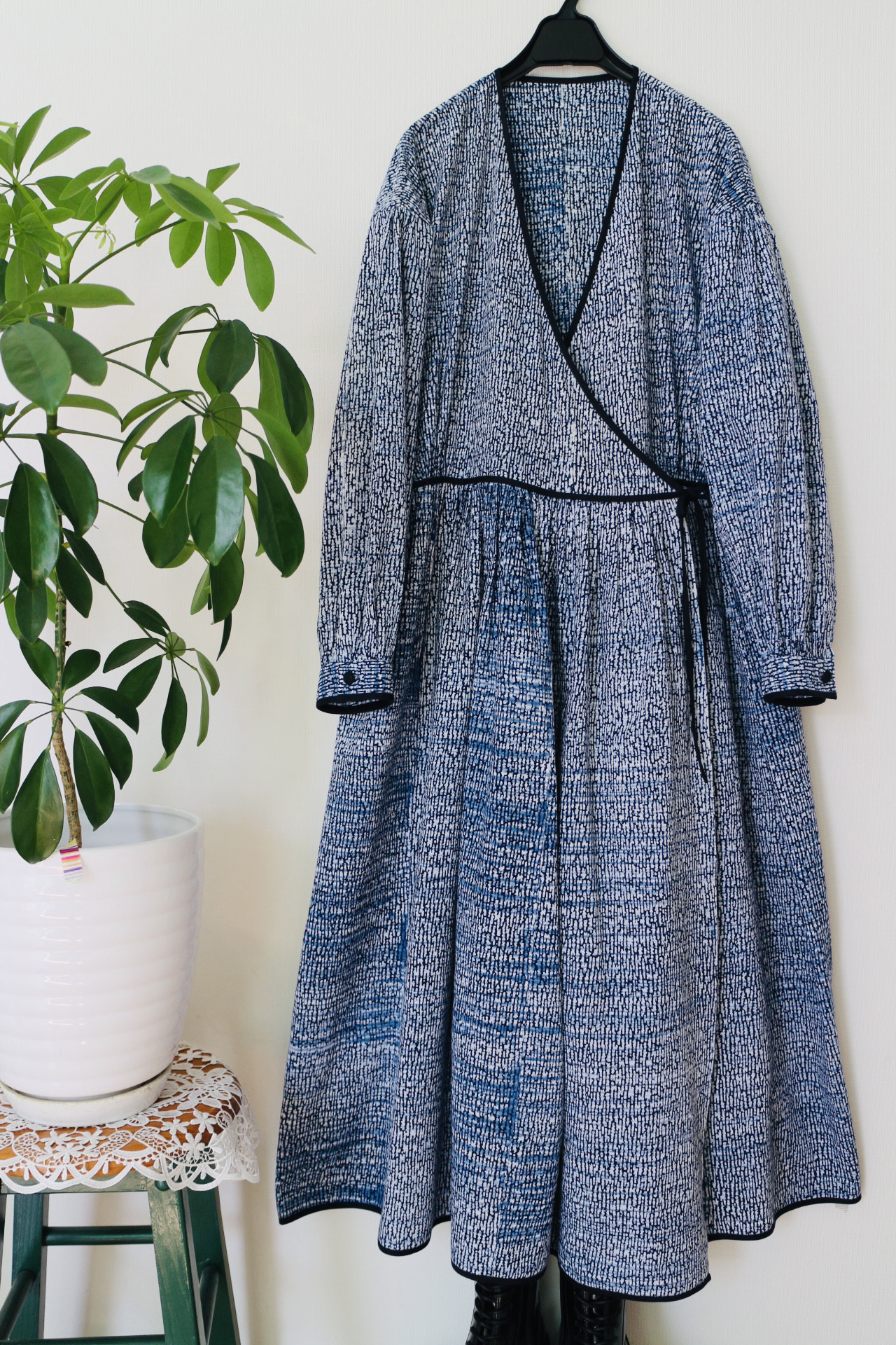 夏　★ 反物ゆかた　綿100% ロング ギャザーカーディガン　ワンピース★　一枚限定