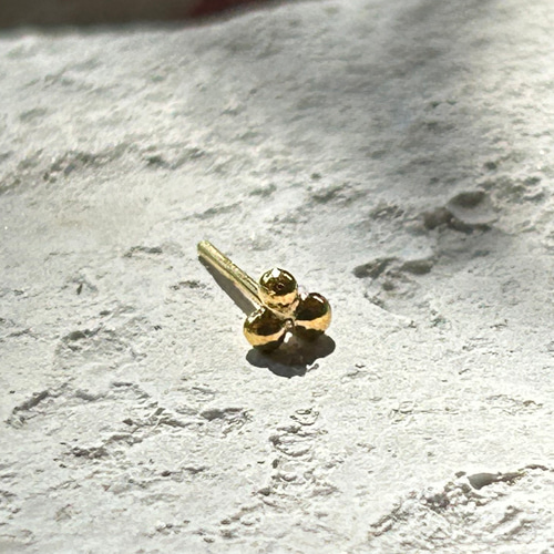 K24純金 3丸玉スタッドピアス◇ K24 3 Round Balls Stud（片耳分