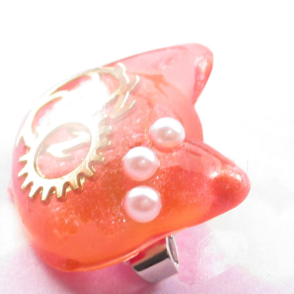 時計仕掛けのクォーツニャンコは、何があっても遅刻はしません♪<ぼぼ屋のブローチ>SB1086 4枚目の画像