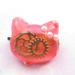 時計仕掛けのクォーツニャンコは、何があっても遅刻はしません♪<ぼぼ屋のブローチ>SB1086 3枚目の画像