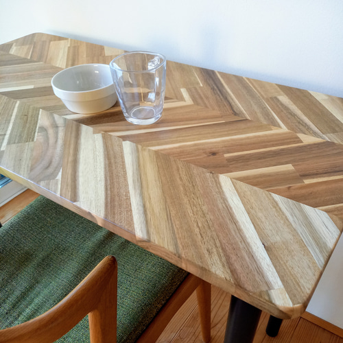 ★なつ★高さ調整 ワークデスク フレンチヘリンボーン 作業台 オーダー品 テレワーク対応！高さ調整可能オーダーメイド ワークデスク