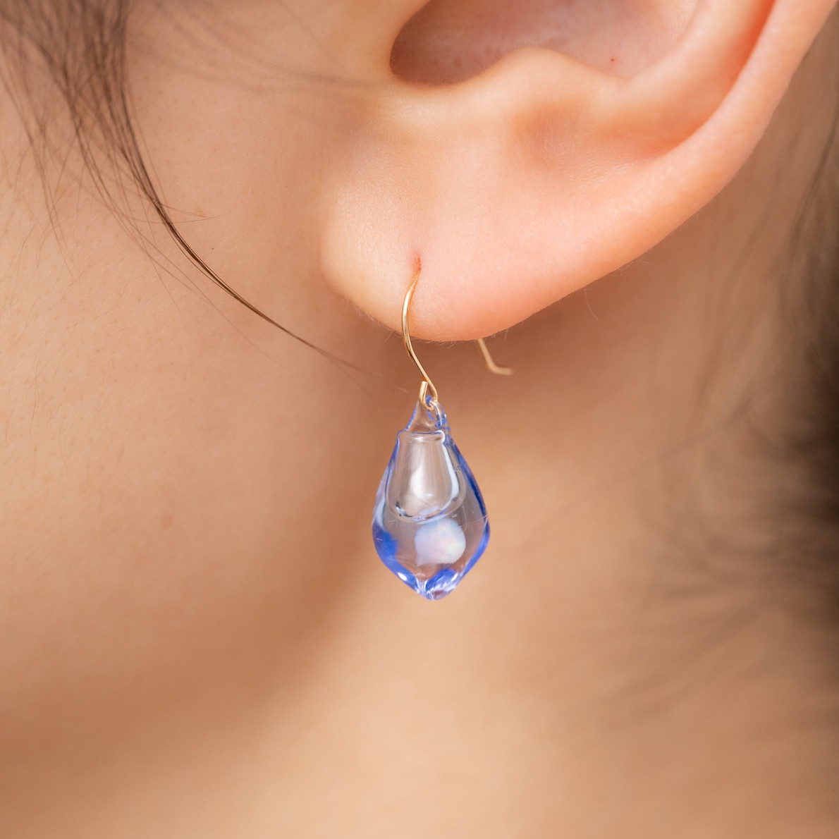 パーツが選べる　アロマピアス　限定カラー"夕凪moon"　フックタイプ