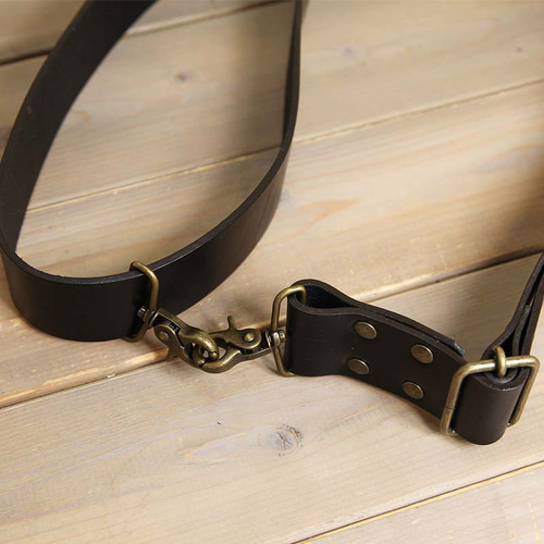 oilバケッタヌメ革【黒ブラック 40mm幅一枚革】付替ショルダーベルト