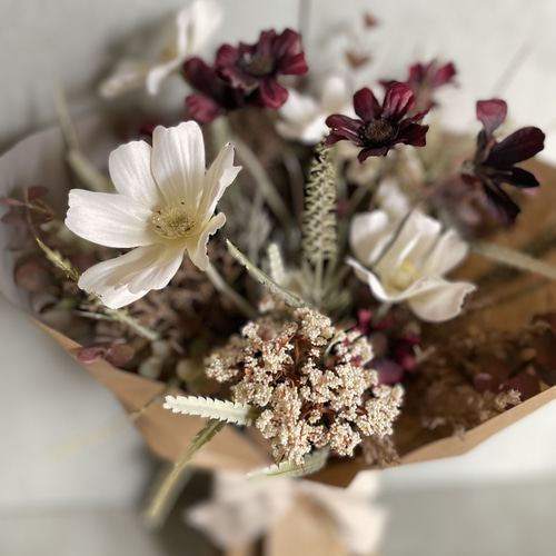 チョコレートコスモスの花束 アートフラワー atelier.hannari