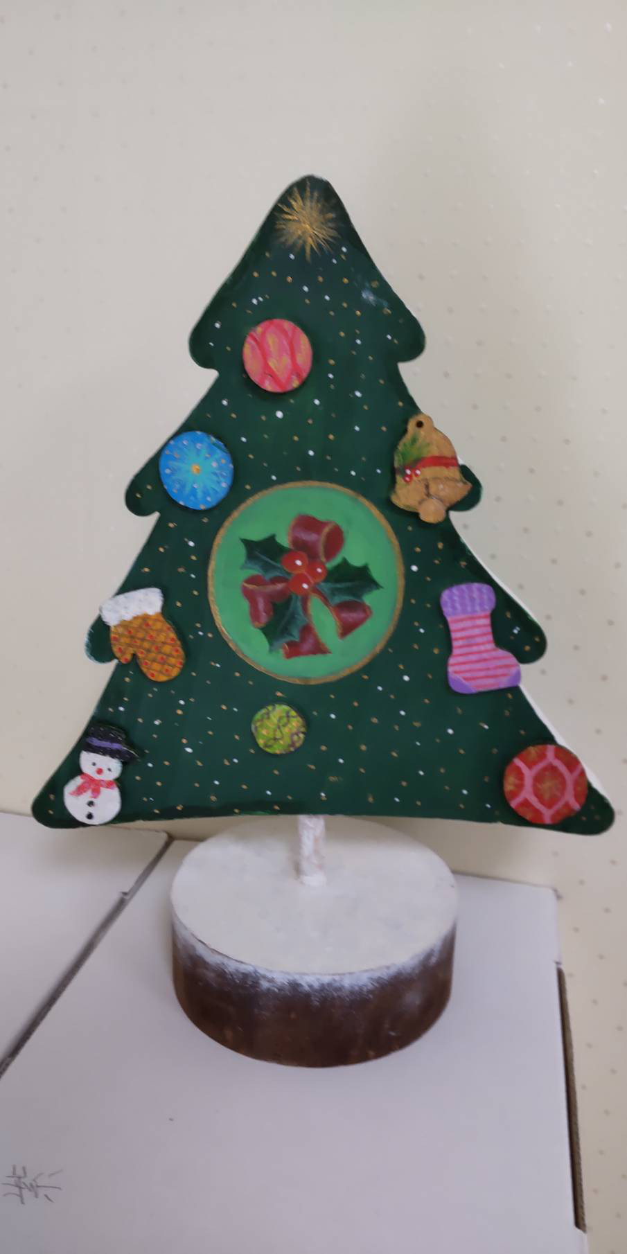 【創作人形こころ】　クリスマスツリー　　トールペイント