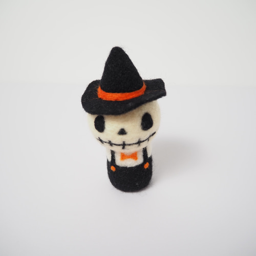 ハロウィン＞羊毛フェルトのおめかしスカル 羊毛フェルト chigusa 通販
